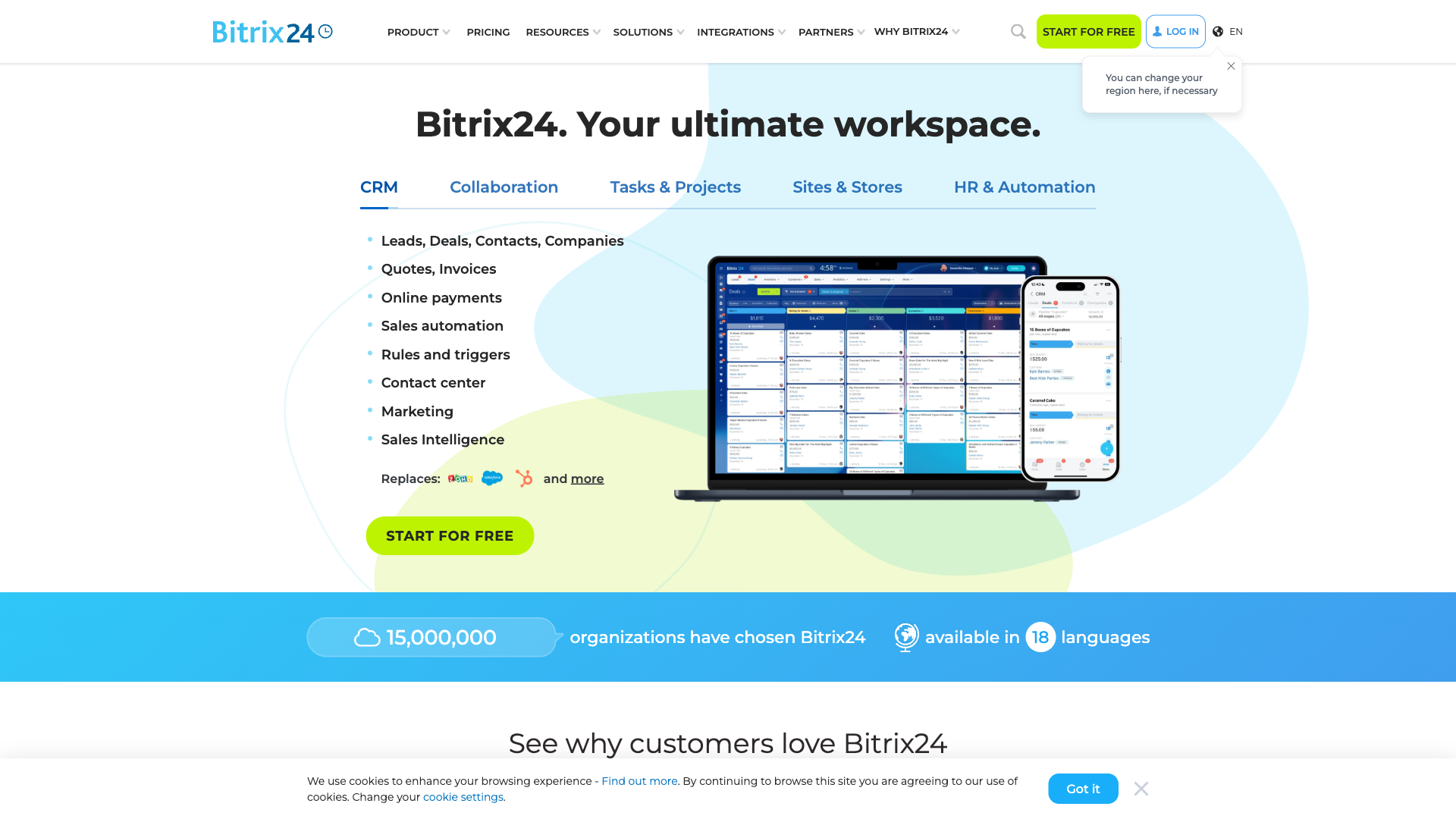1C-Bitrix Website Homepage