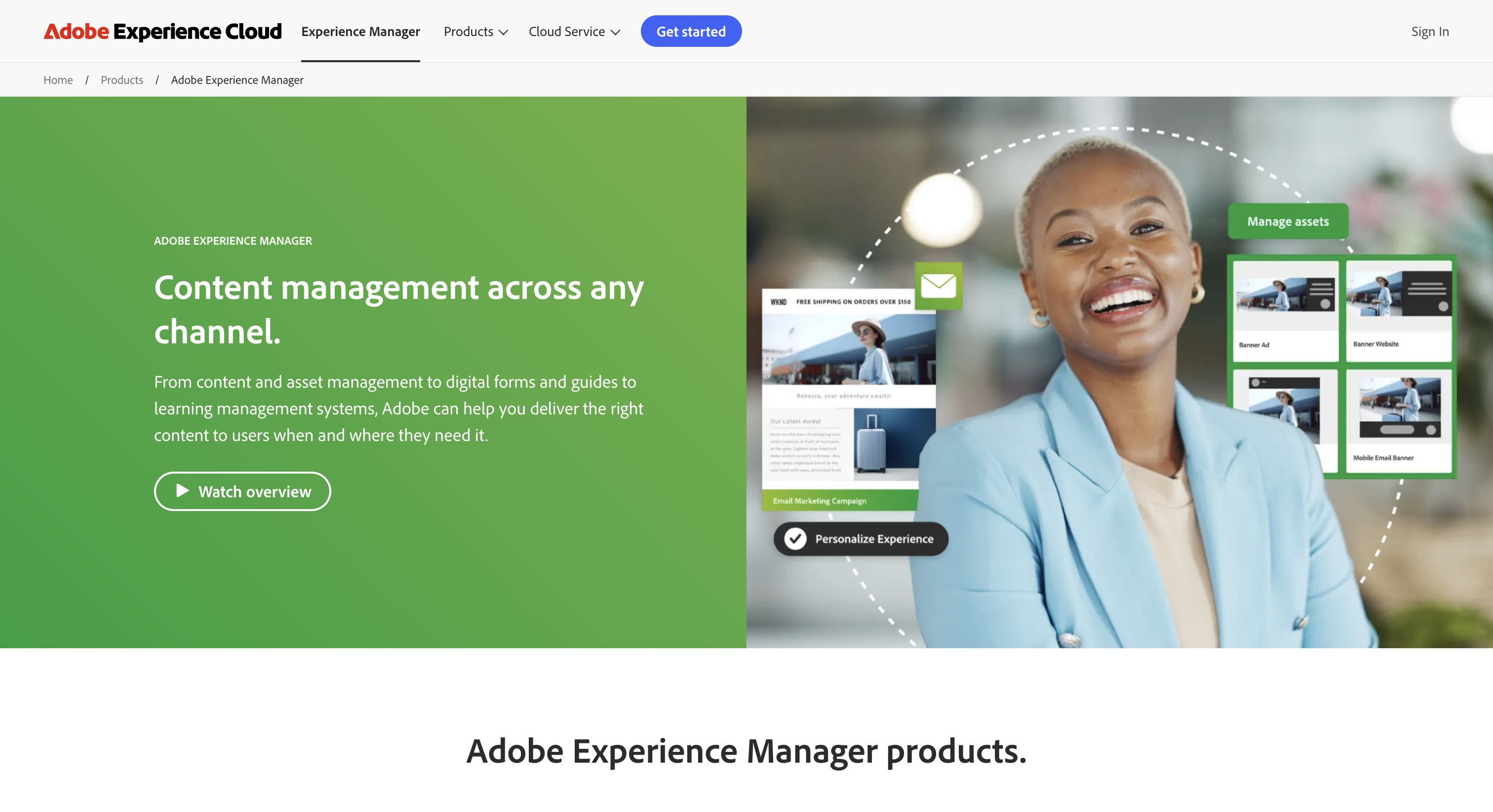 Adobe Experience Manager Website Homepage