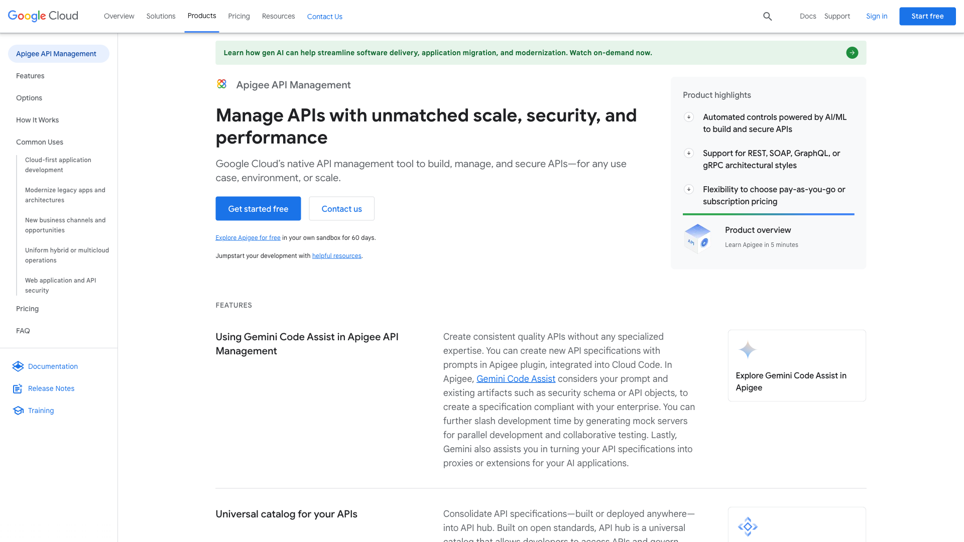 Apigee Website Homepage