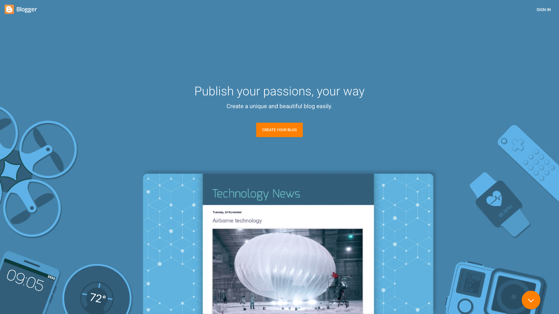 Blogger Website Homepage