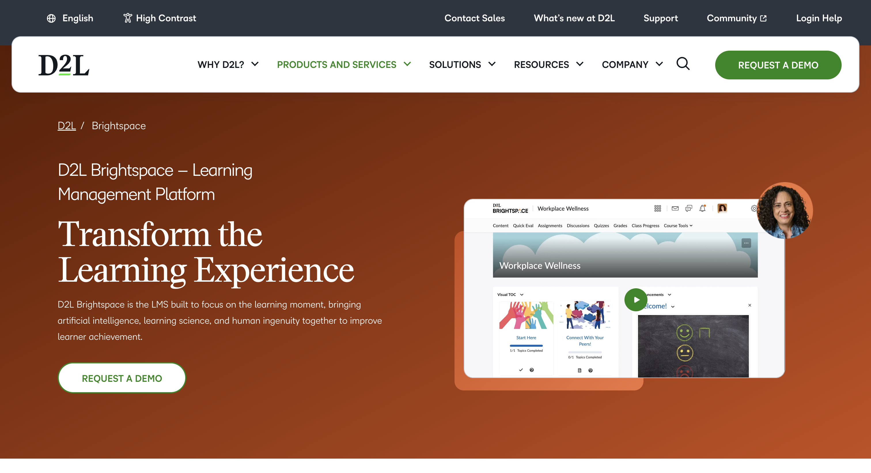BrightSpace Website Homepage