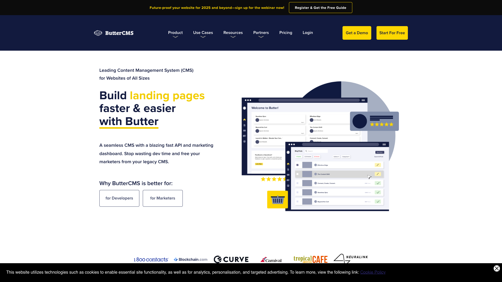 ButterCMS Website Homepage