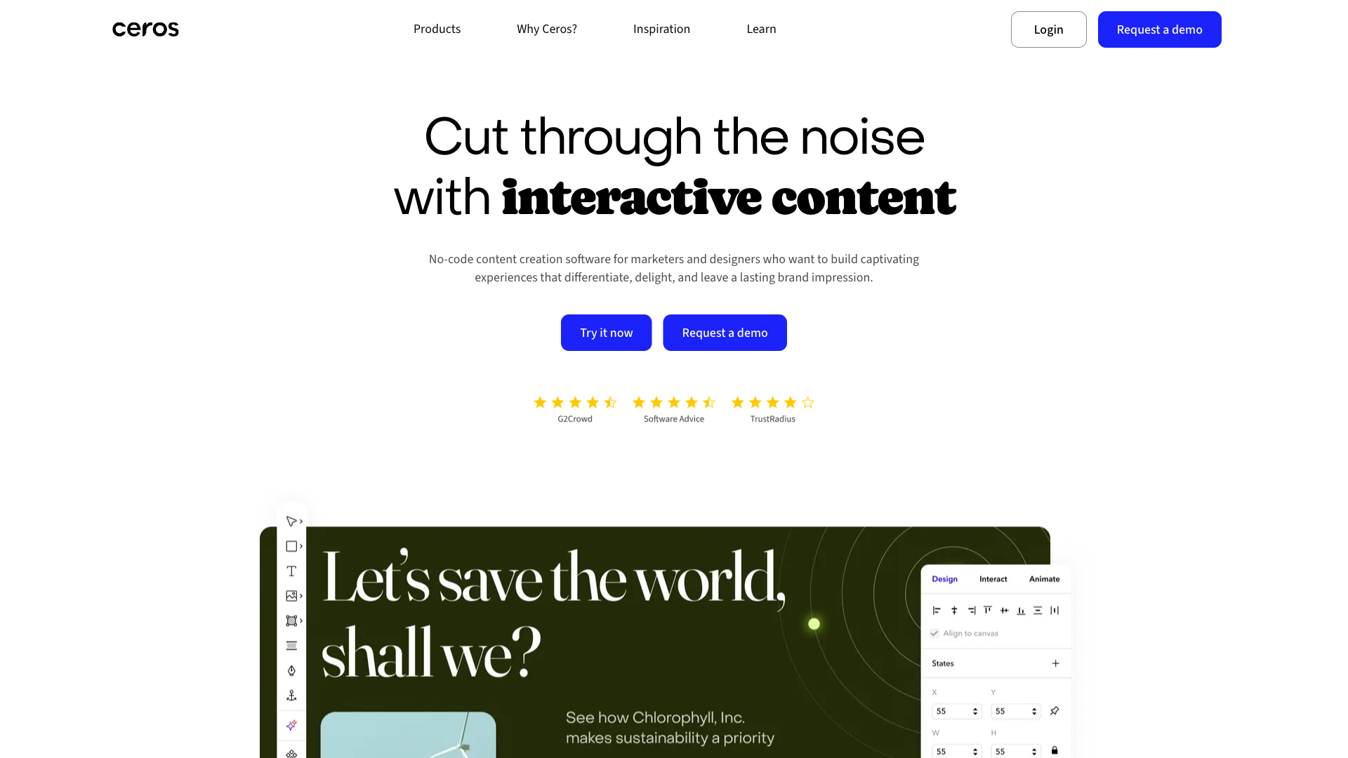 Ceros Website Homepage