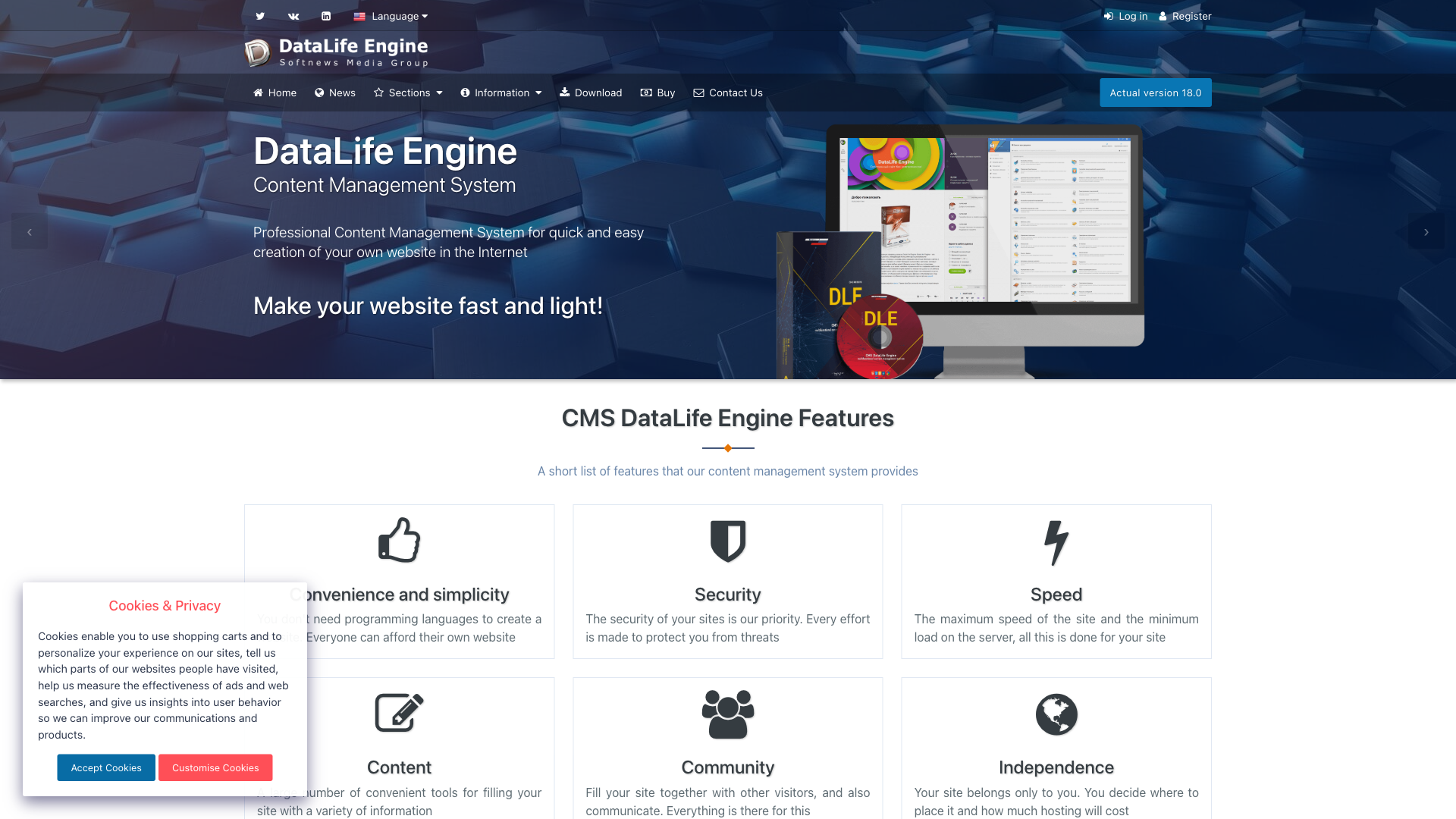 Data Life Engine Website Homepage