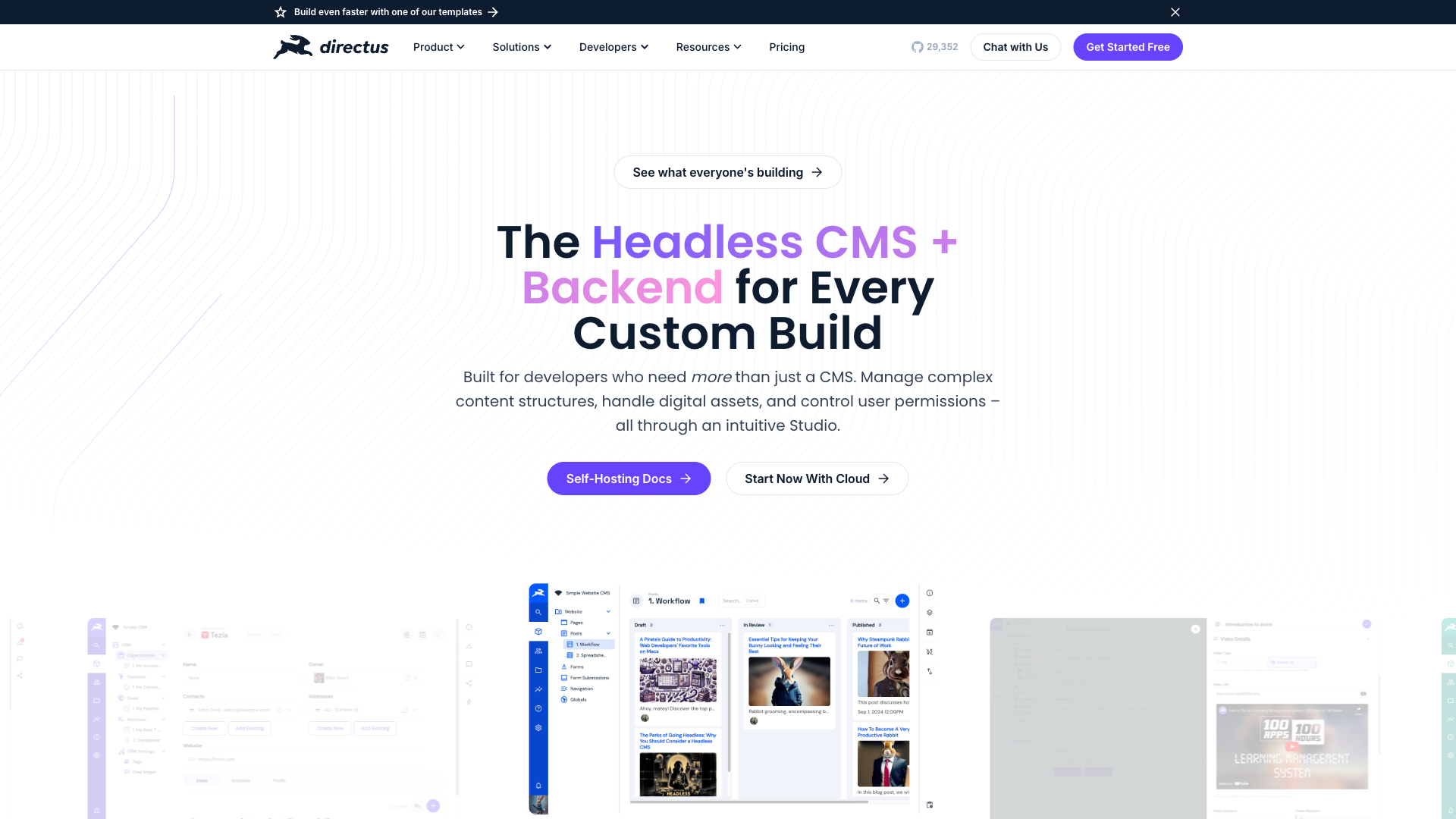 Directus Website Homepage