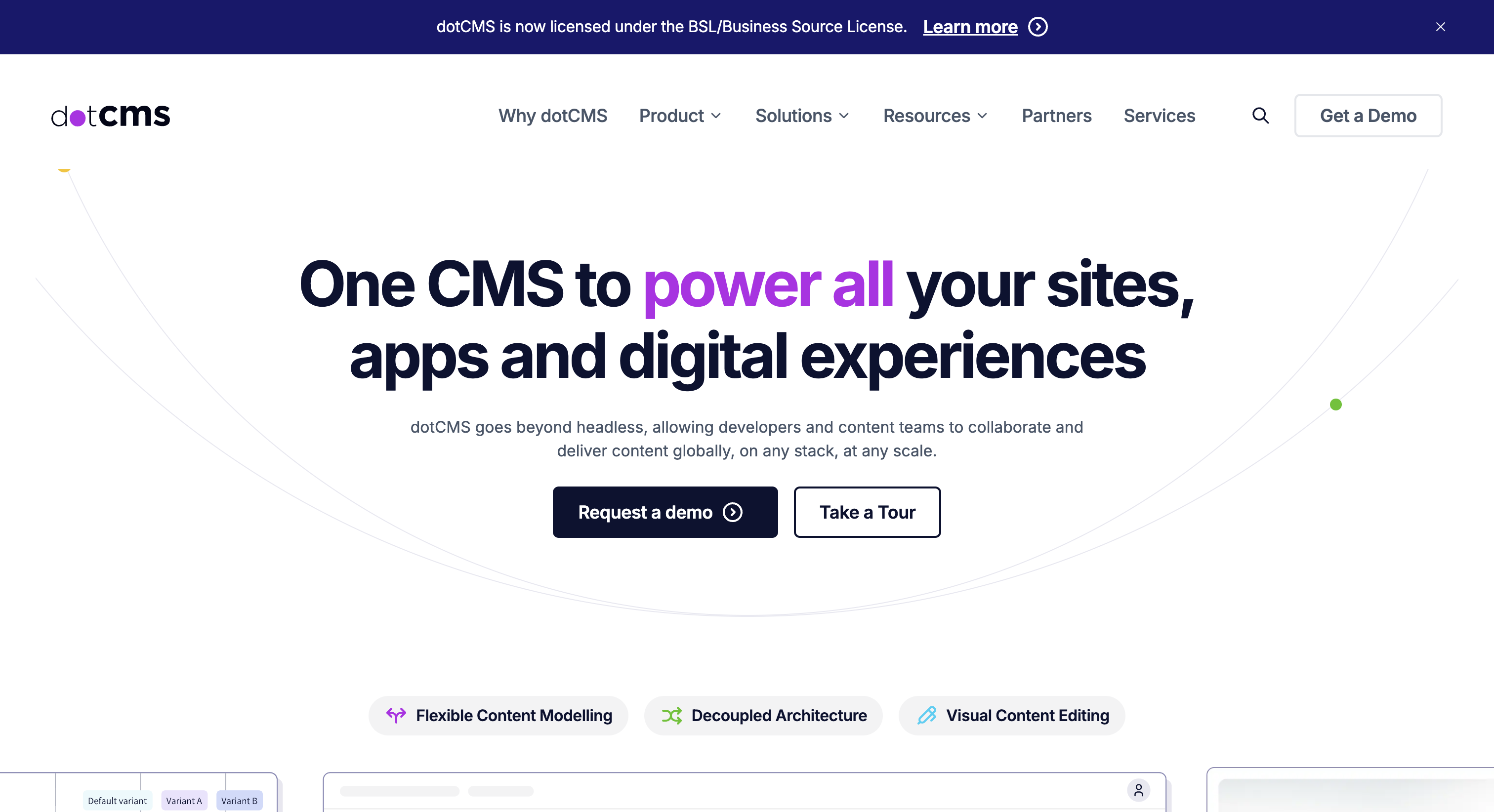 dotCMS Website Homepage