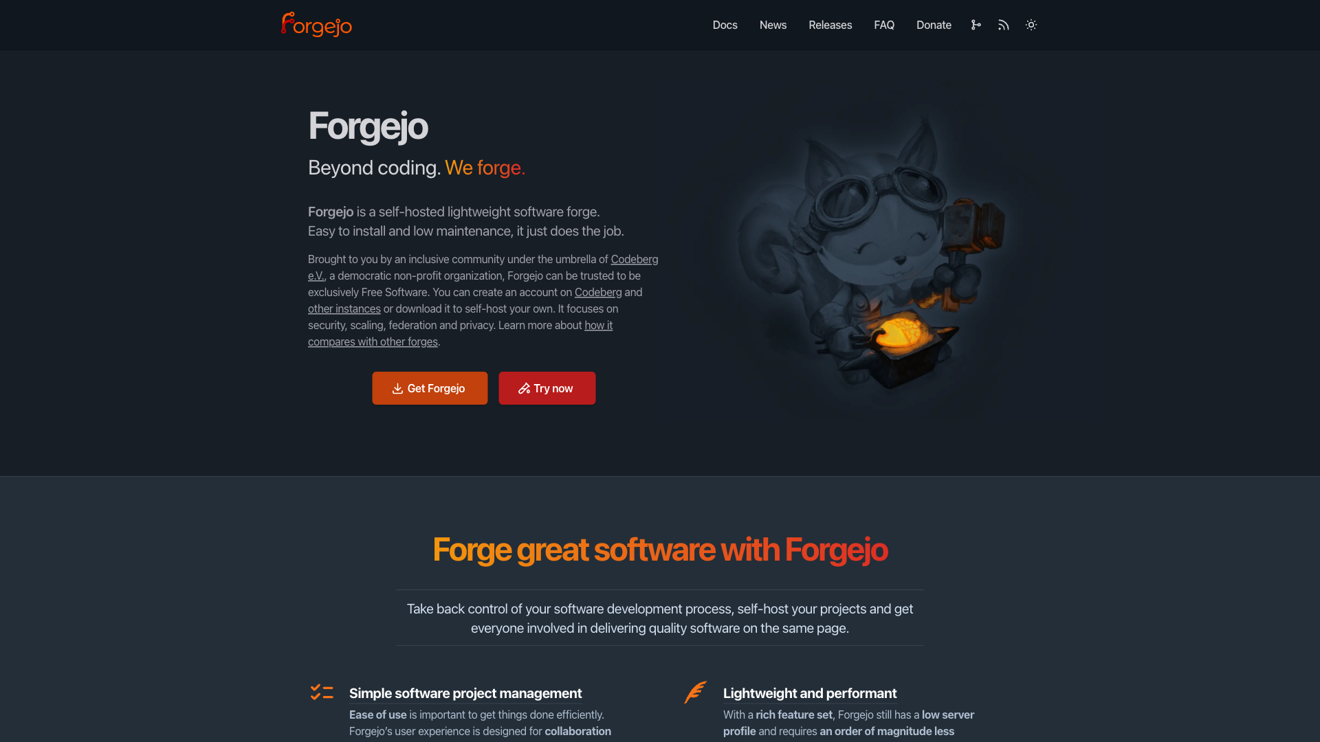 Forgejo Website Homepage