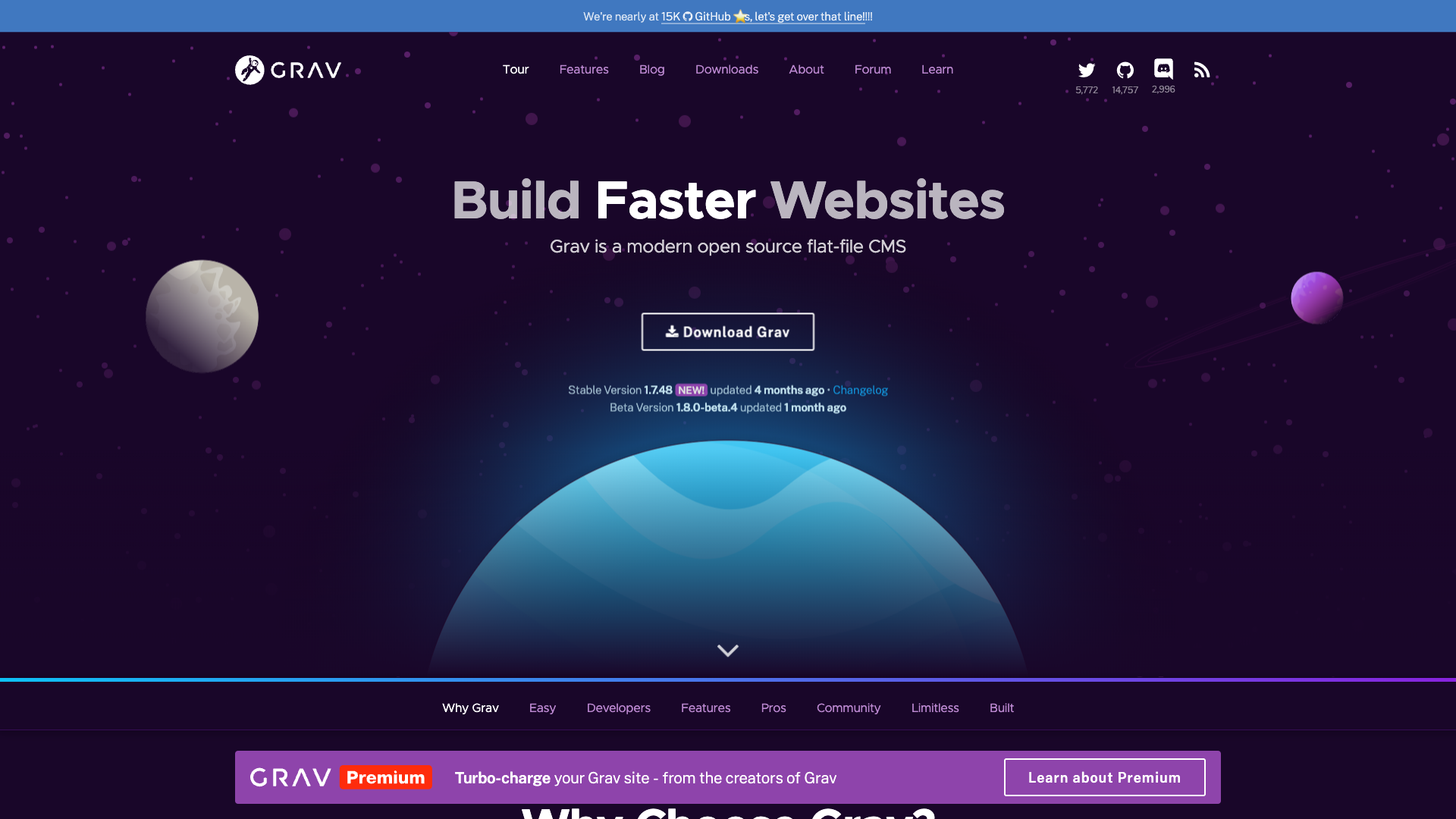 GravCMS Website Homepage
