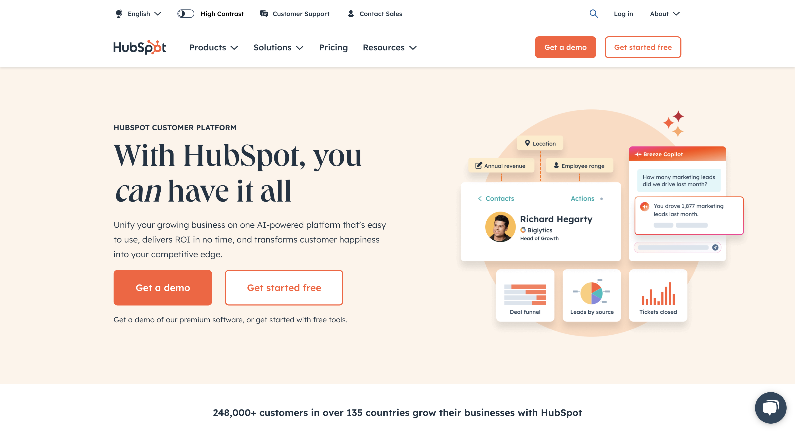 HubSpot COS Website Homepage