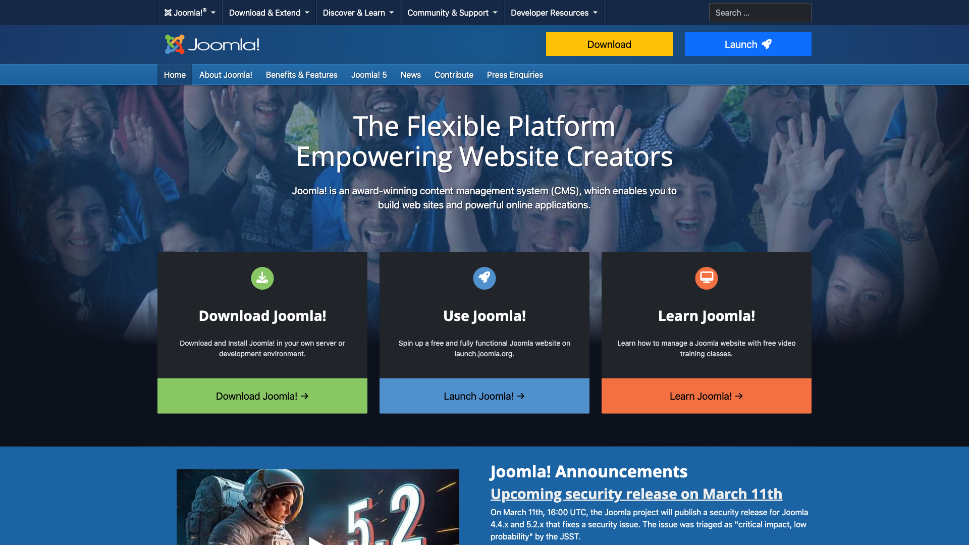 Joomla! Website Homepage