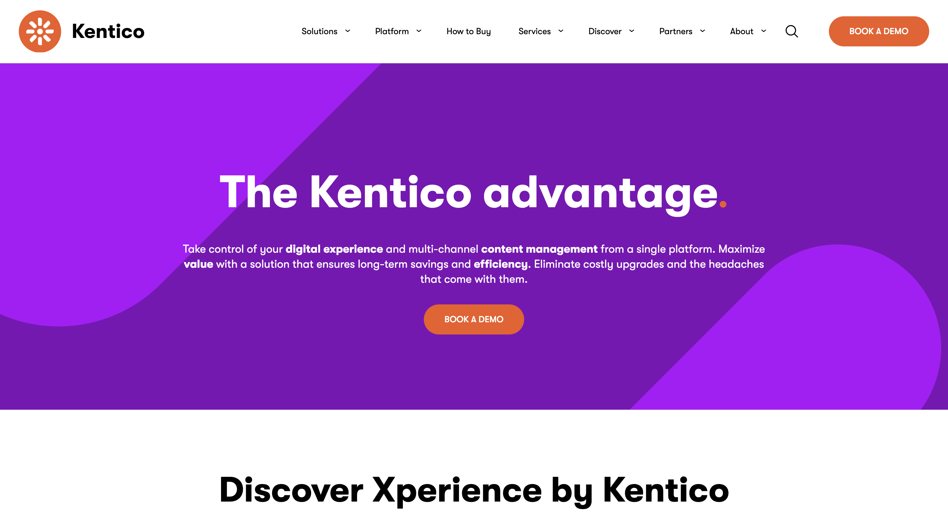 Kentico Xperience Website Homepage
