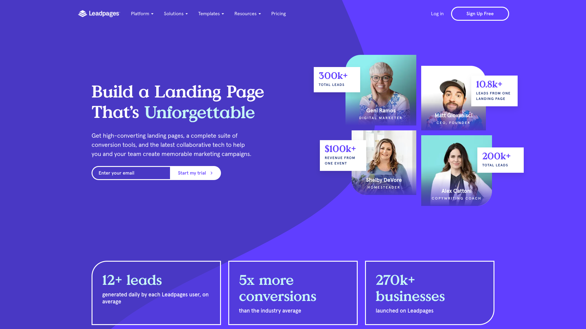 LeadPages Website Homepage