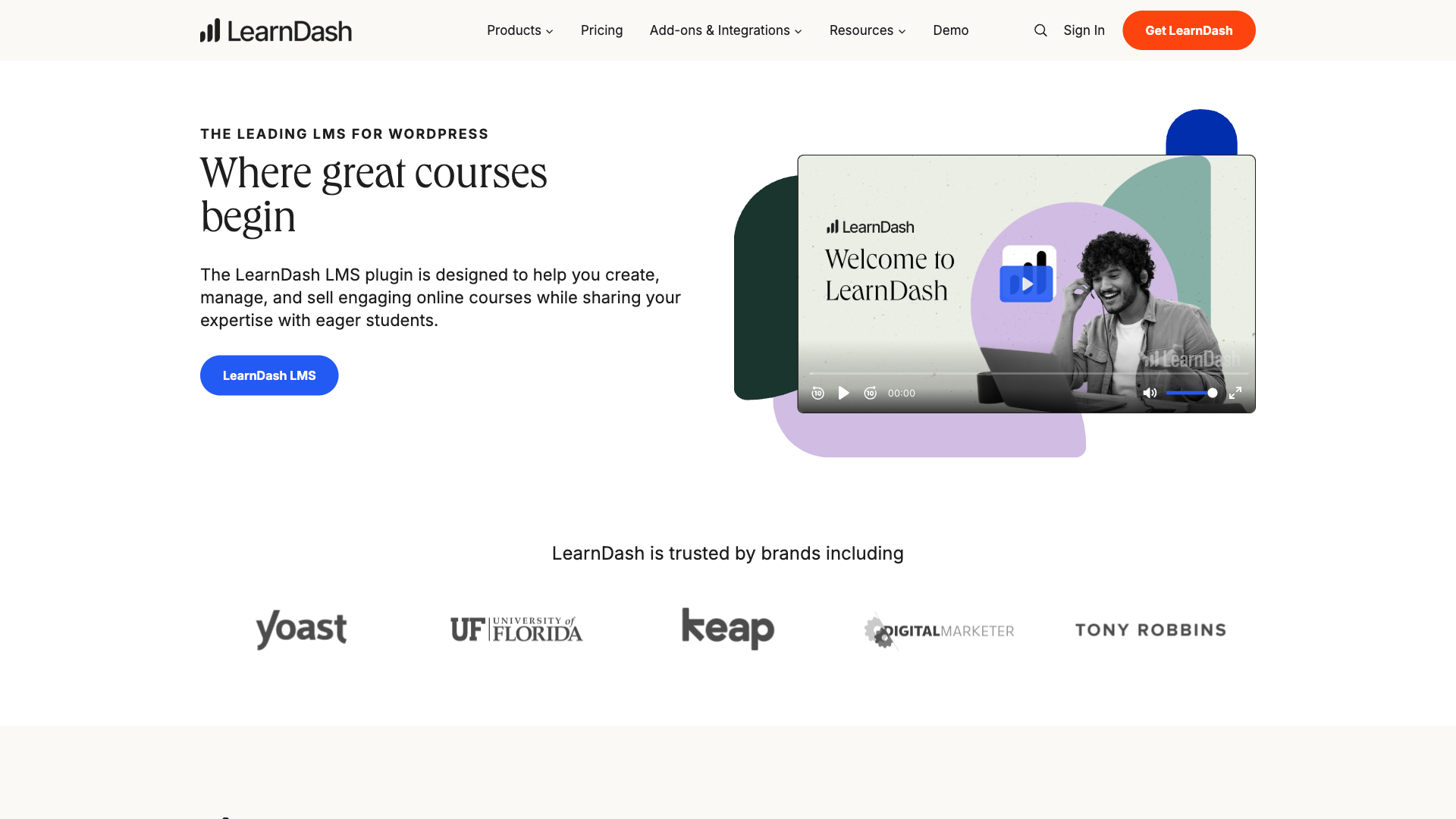 LearnDash Website Homepage
