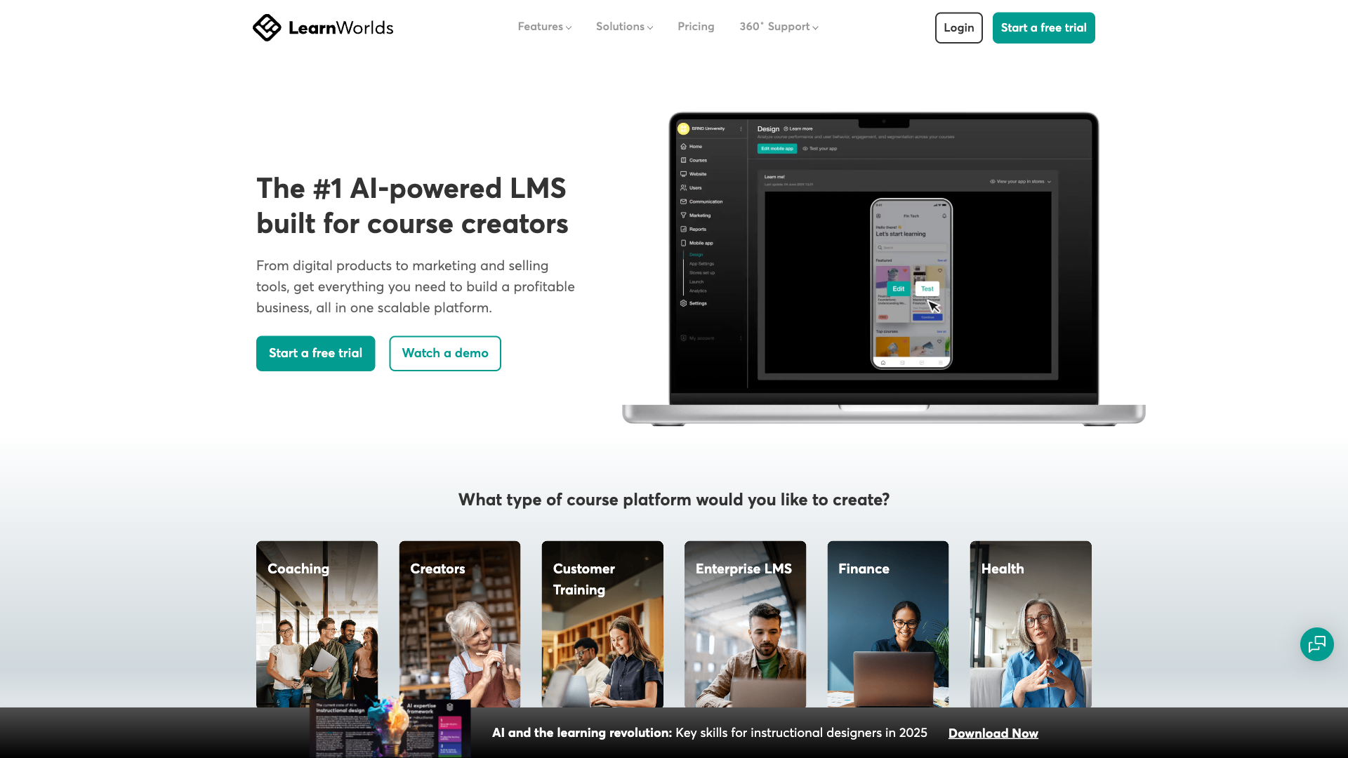 Learnworlds Website Homepage