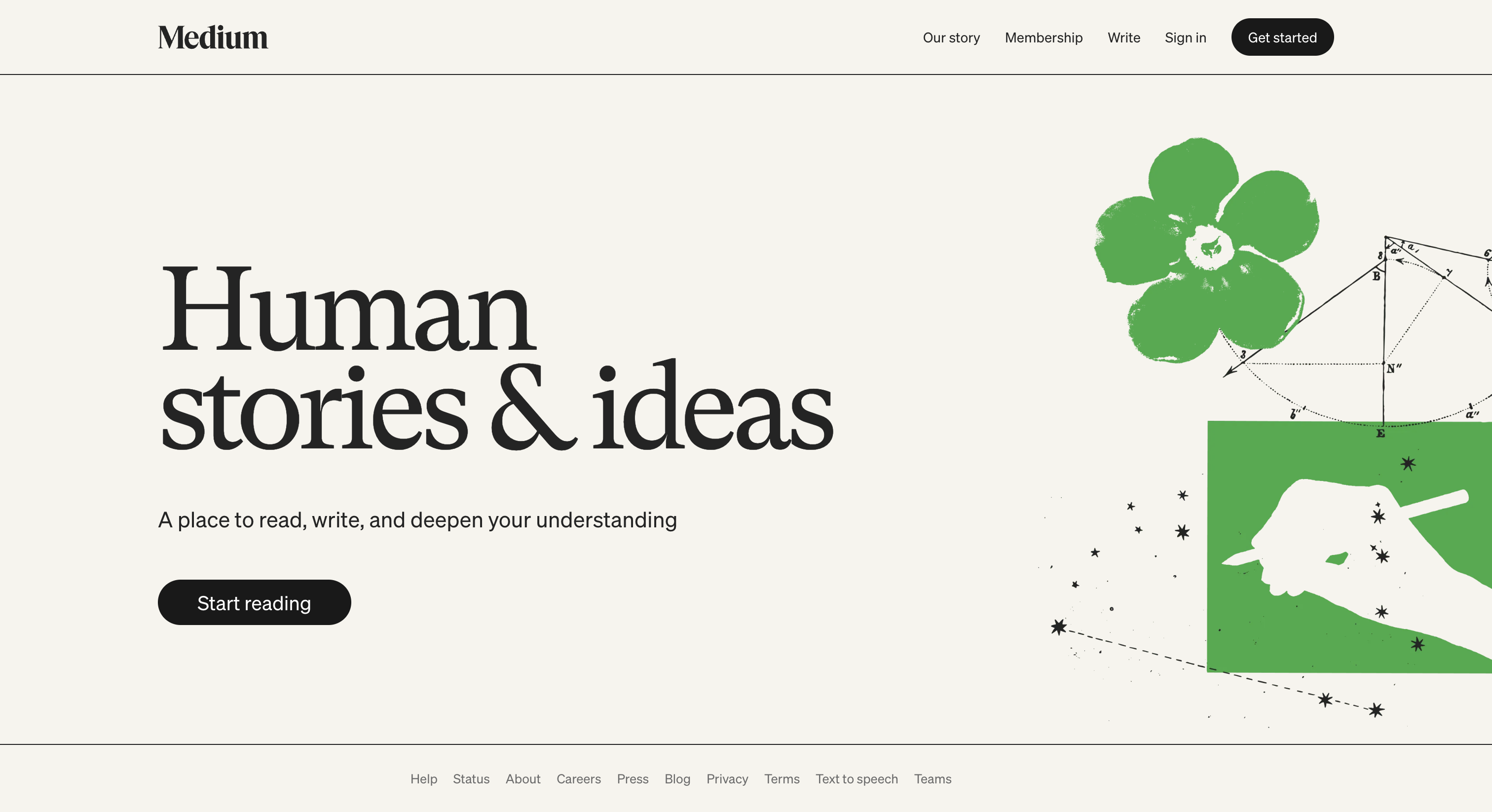 Medium Website Homepage