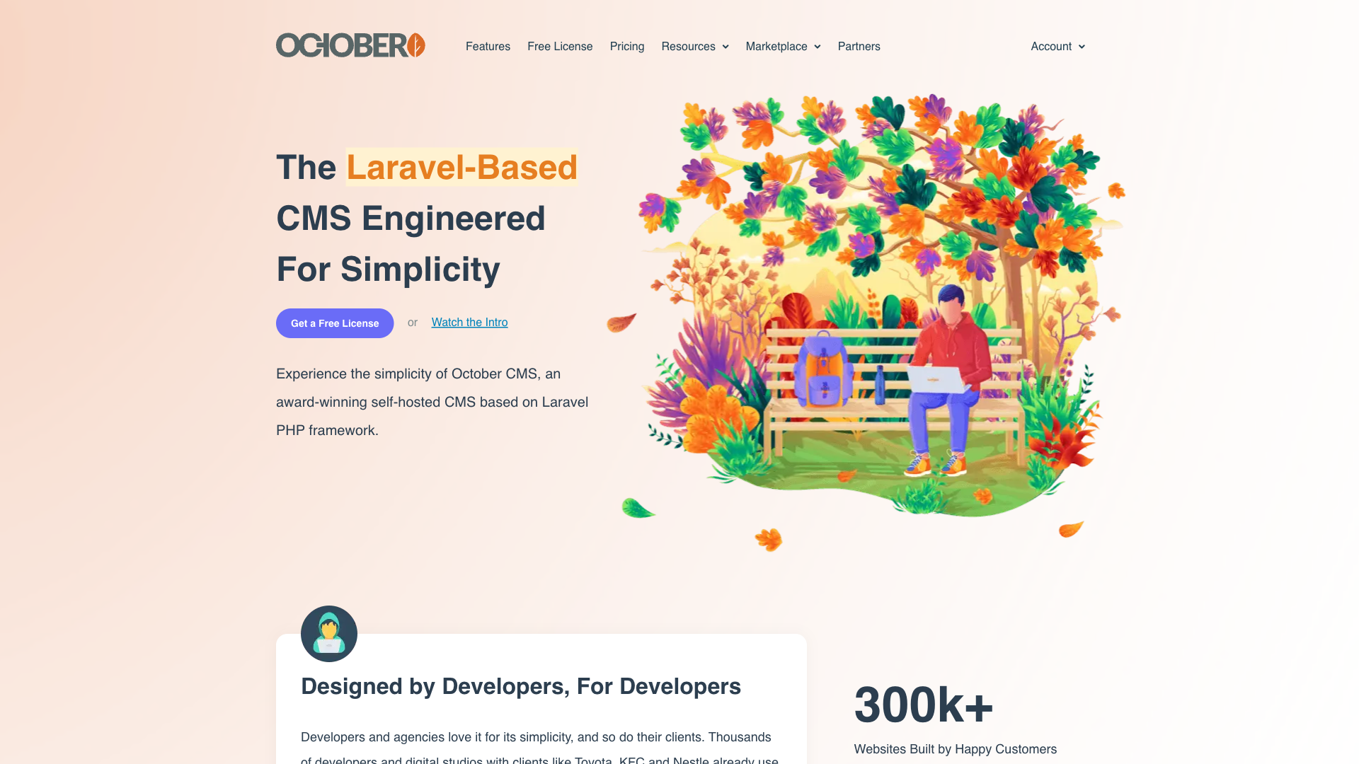 October CMS Website Homepage