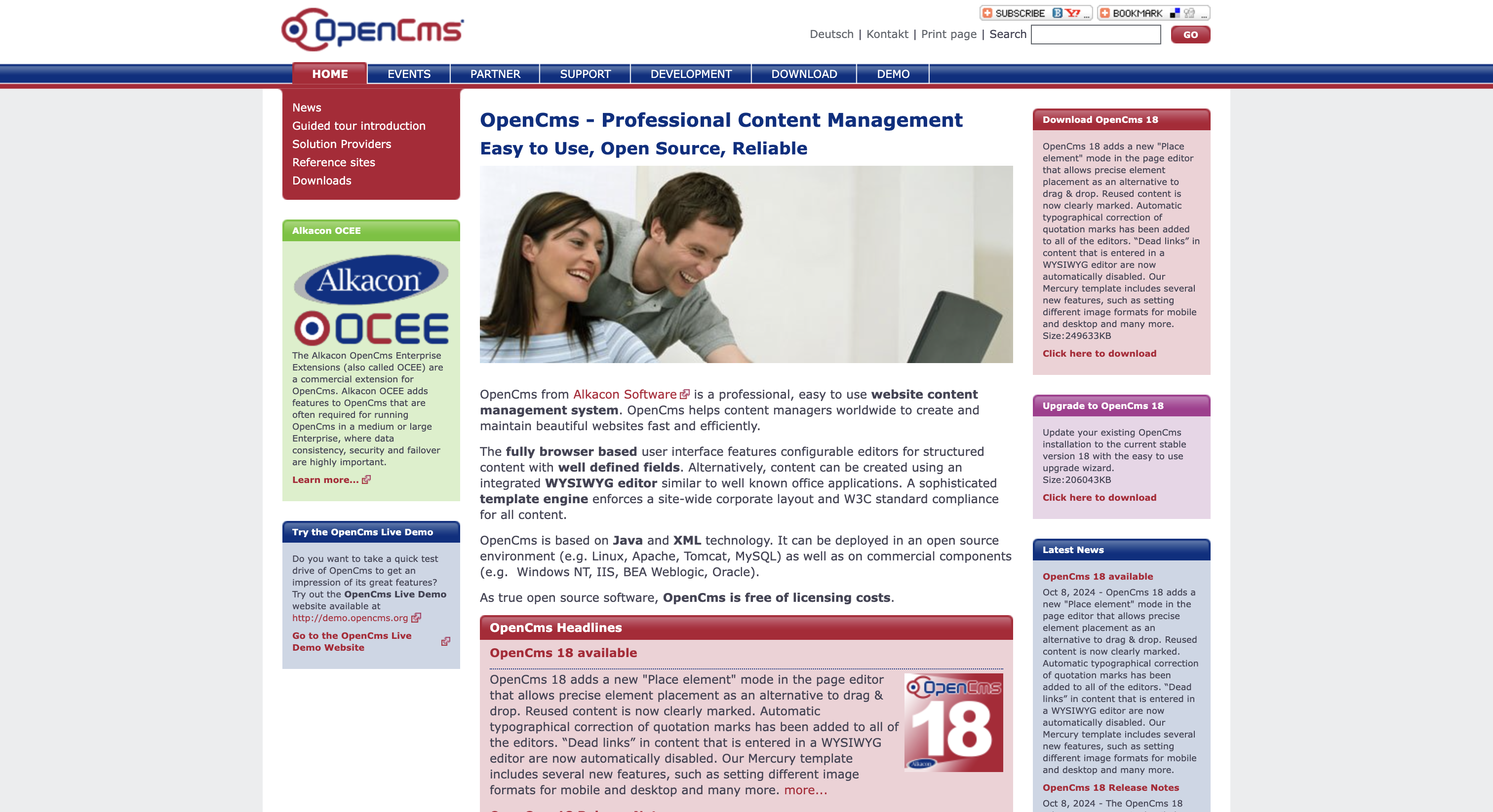 OpenCMS Website Homepage
