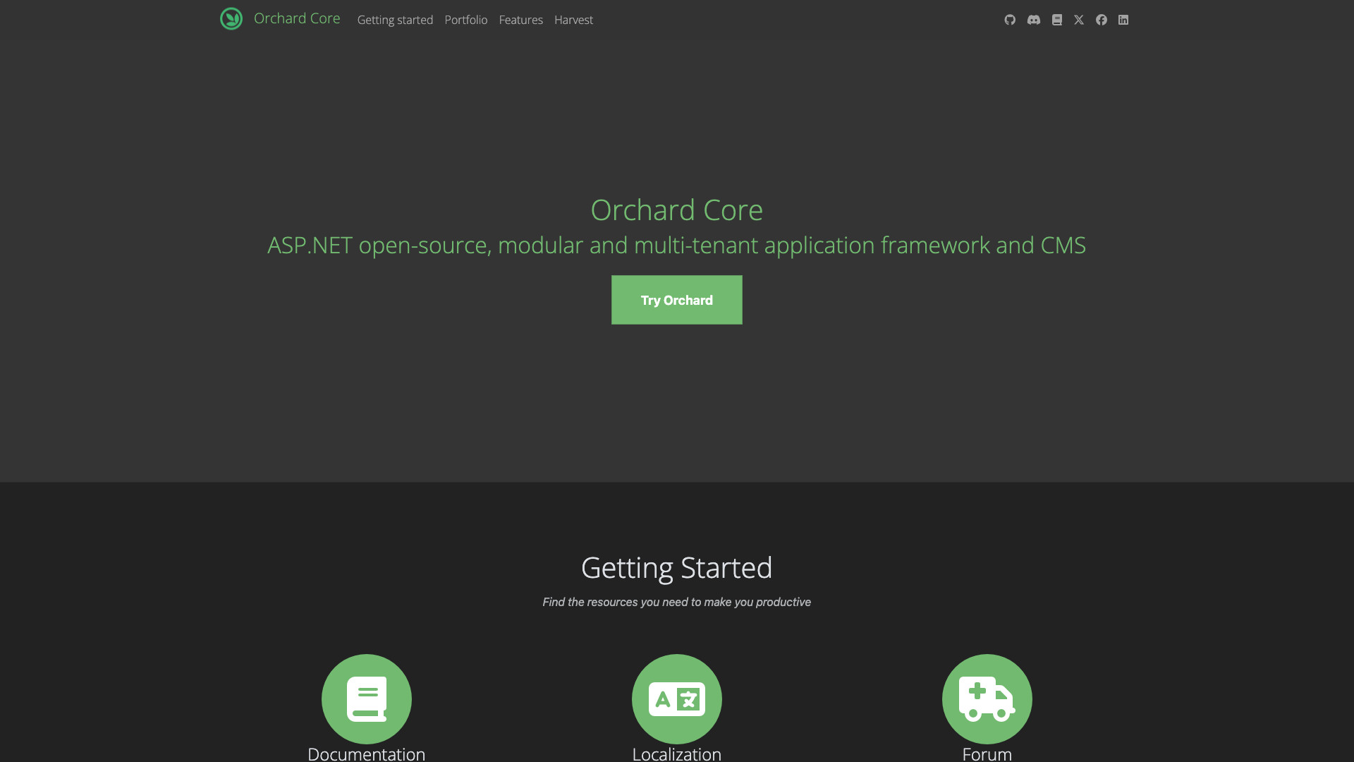 Orchard Website Homepage