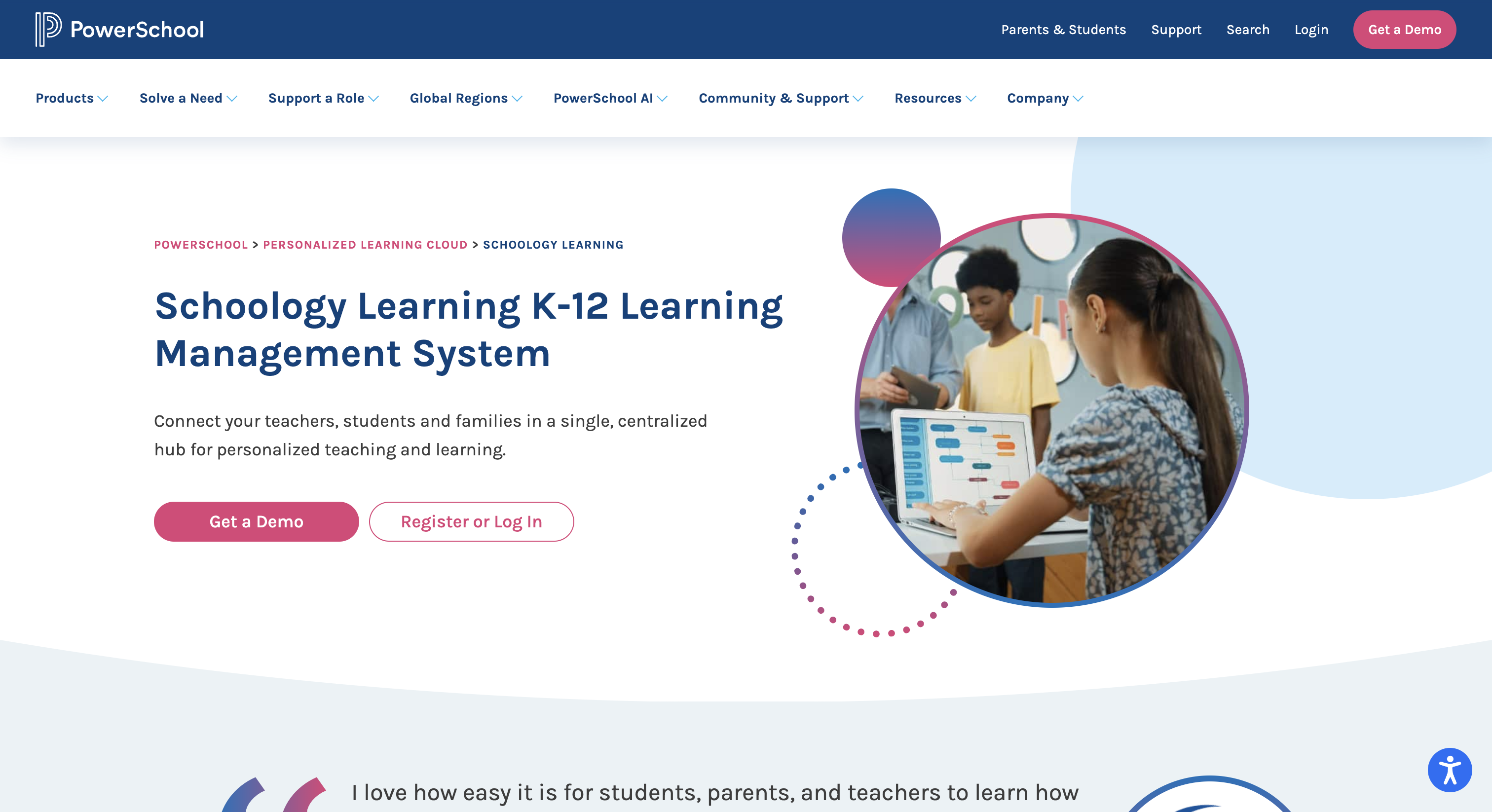 Schoology Website Homepage