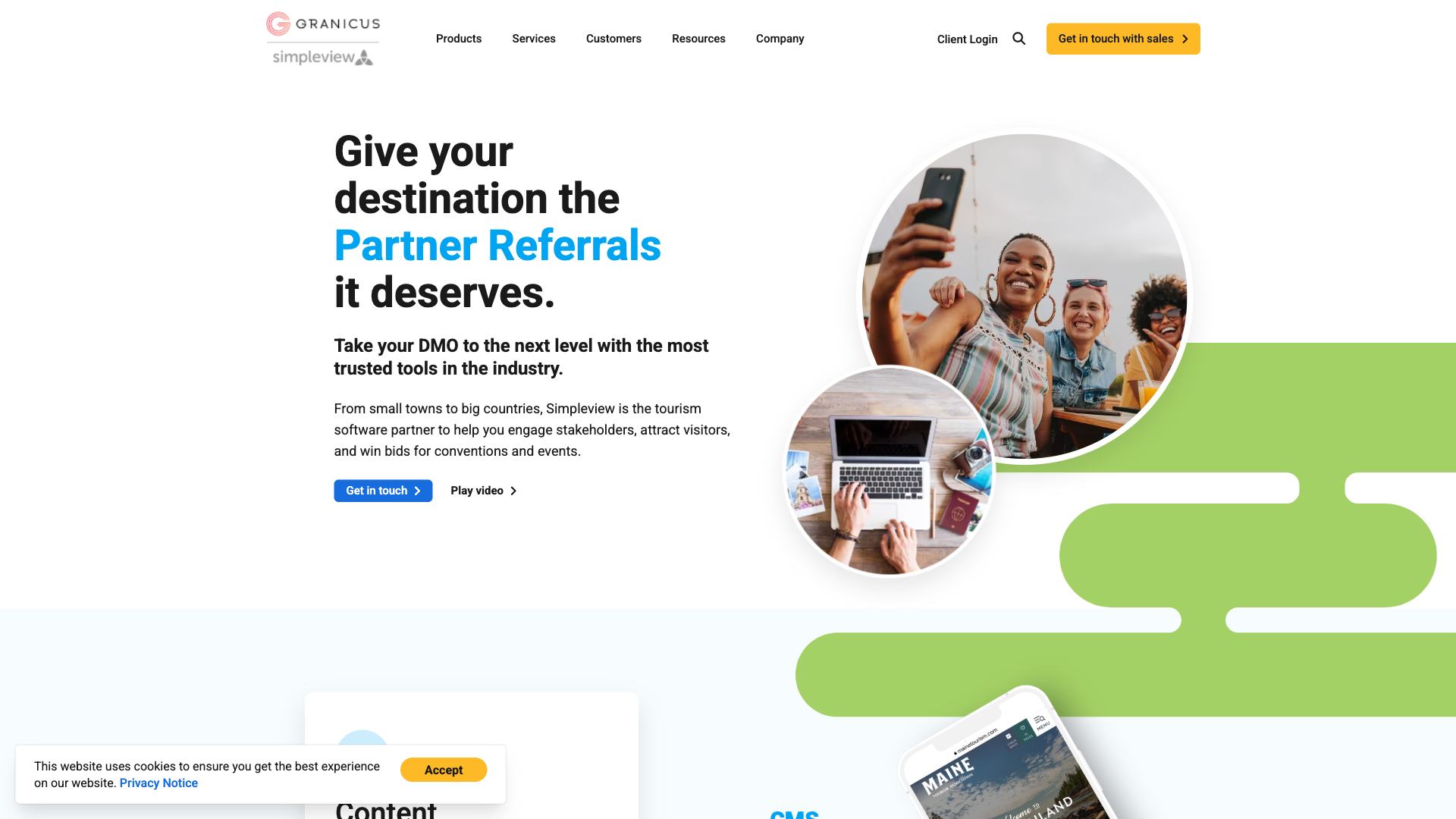 Simpleview CMS Website Homepage