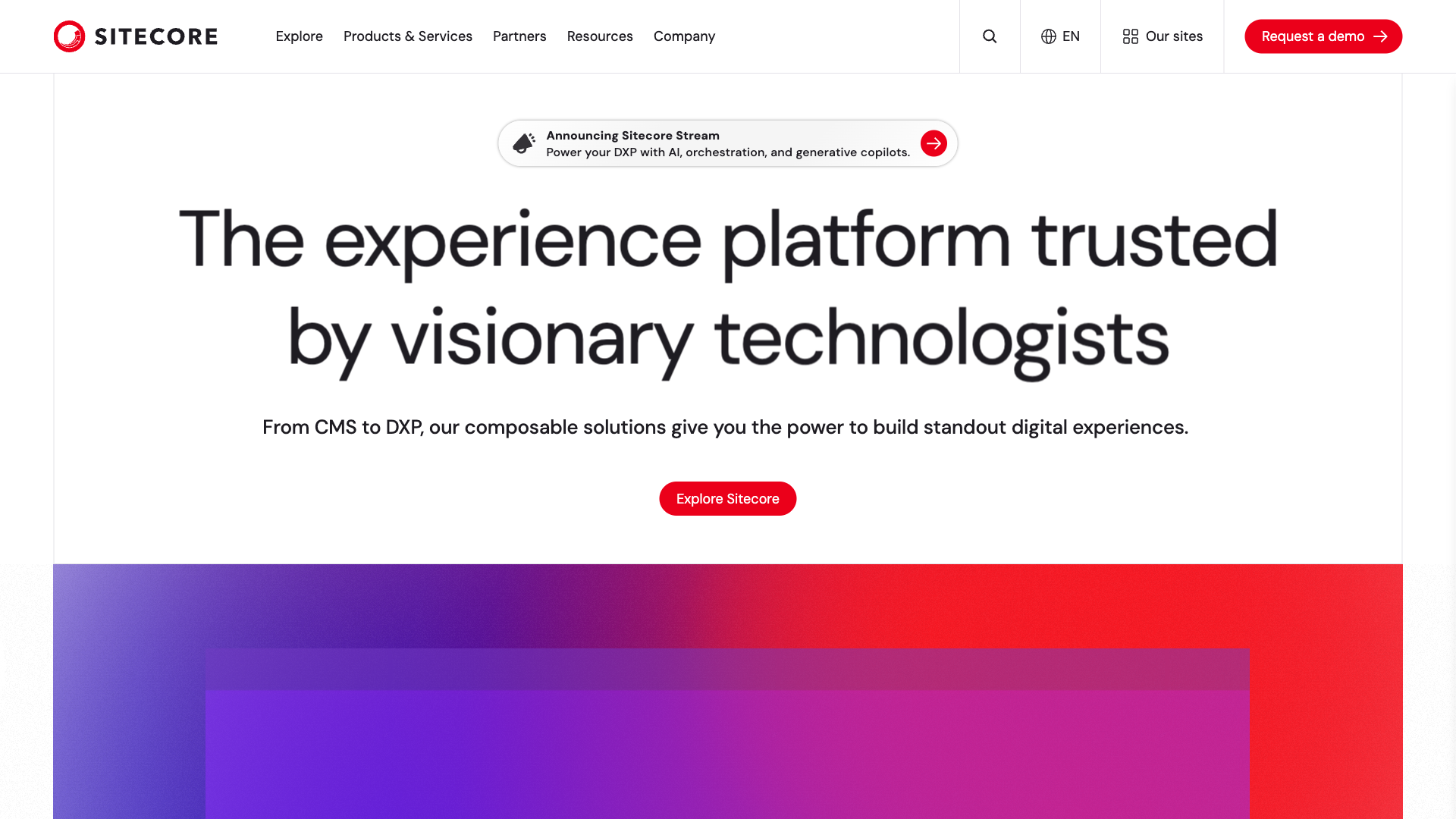 Sitecore CMS Website Homepage