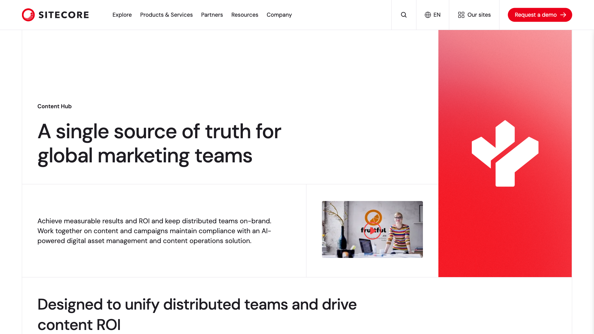 Sitecore Content Hub Website Homepage