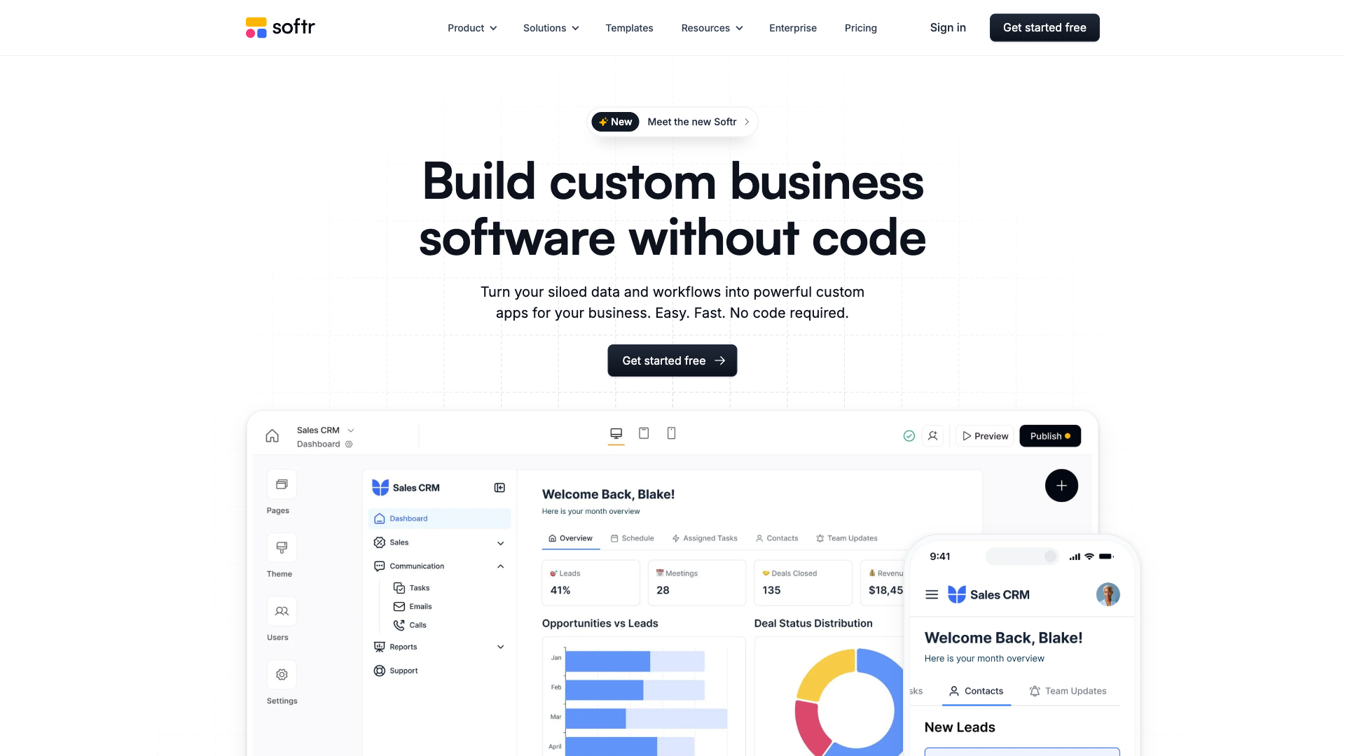 Softr Website Homepage