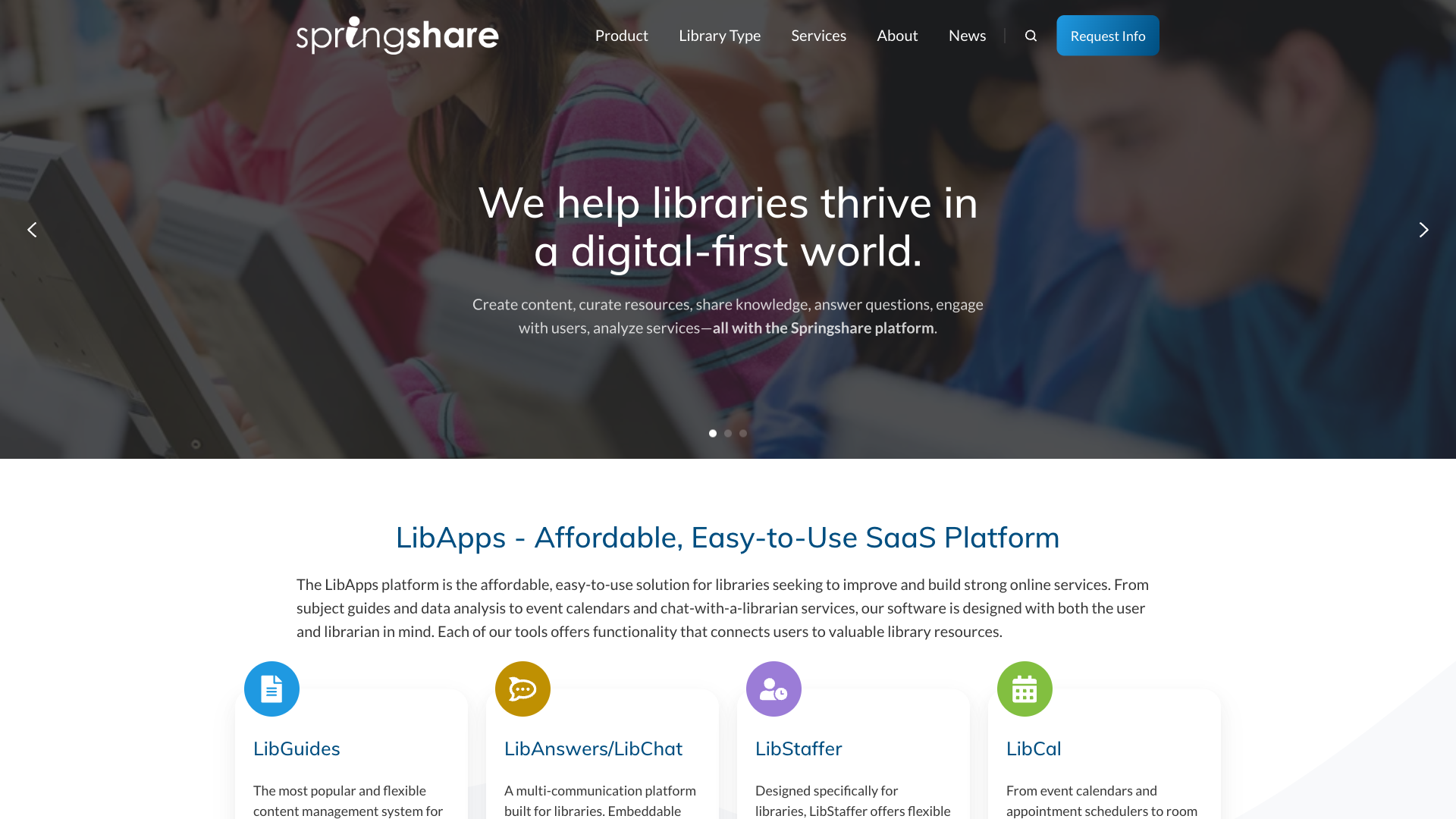 Springshare Website Homepage