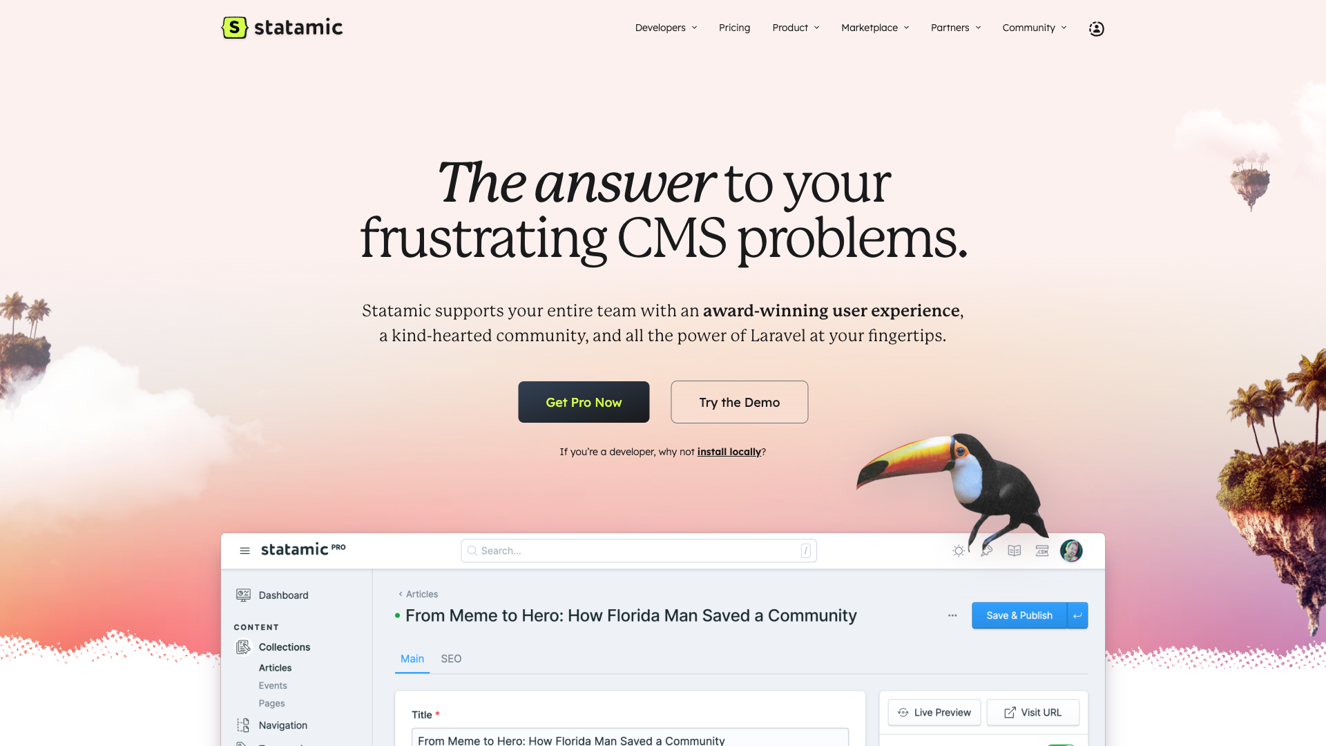 Statamic Website Homepage