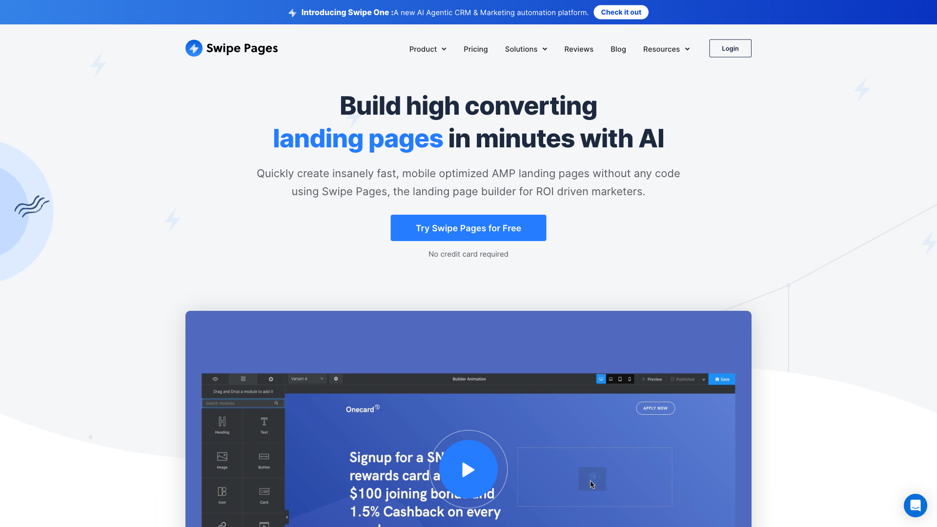 Swipe Pages Website Homepage