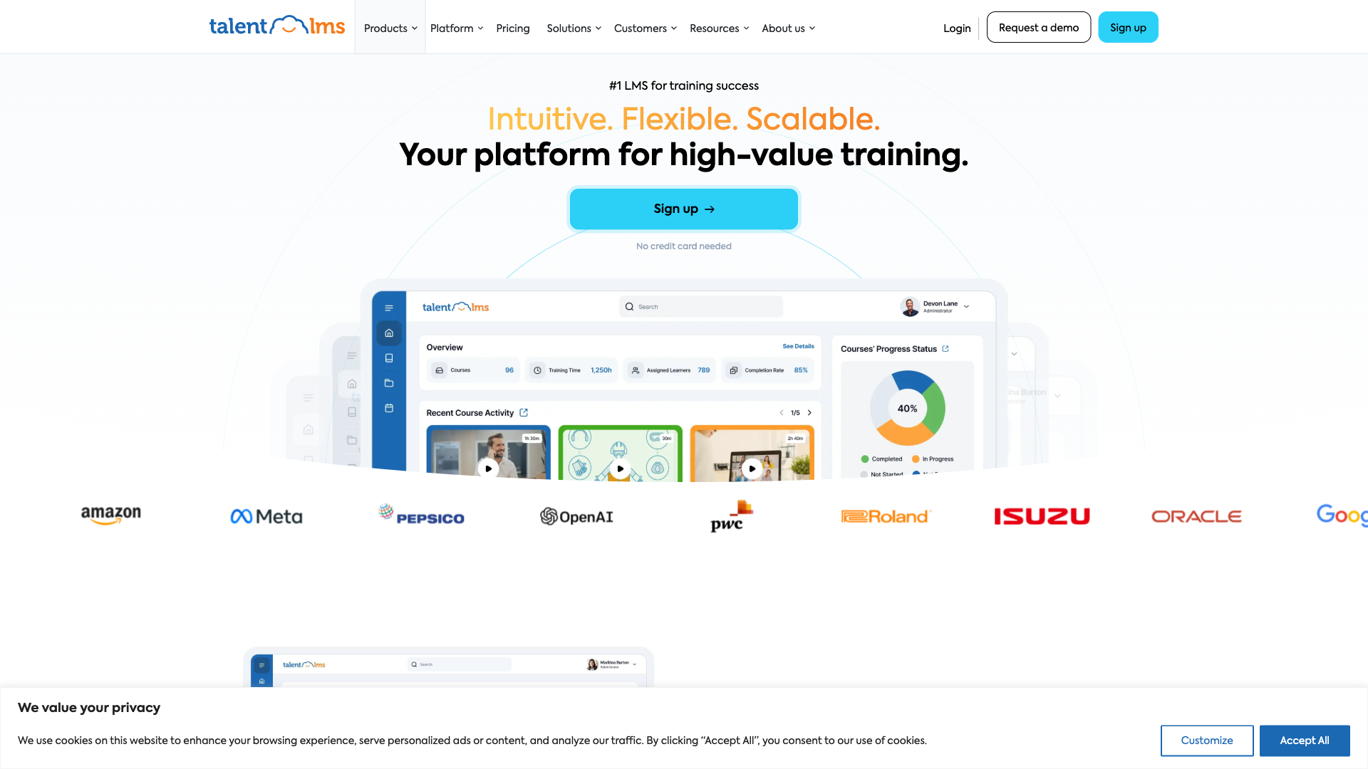 TalentLMS Website Homepage