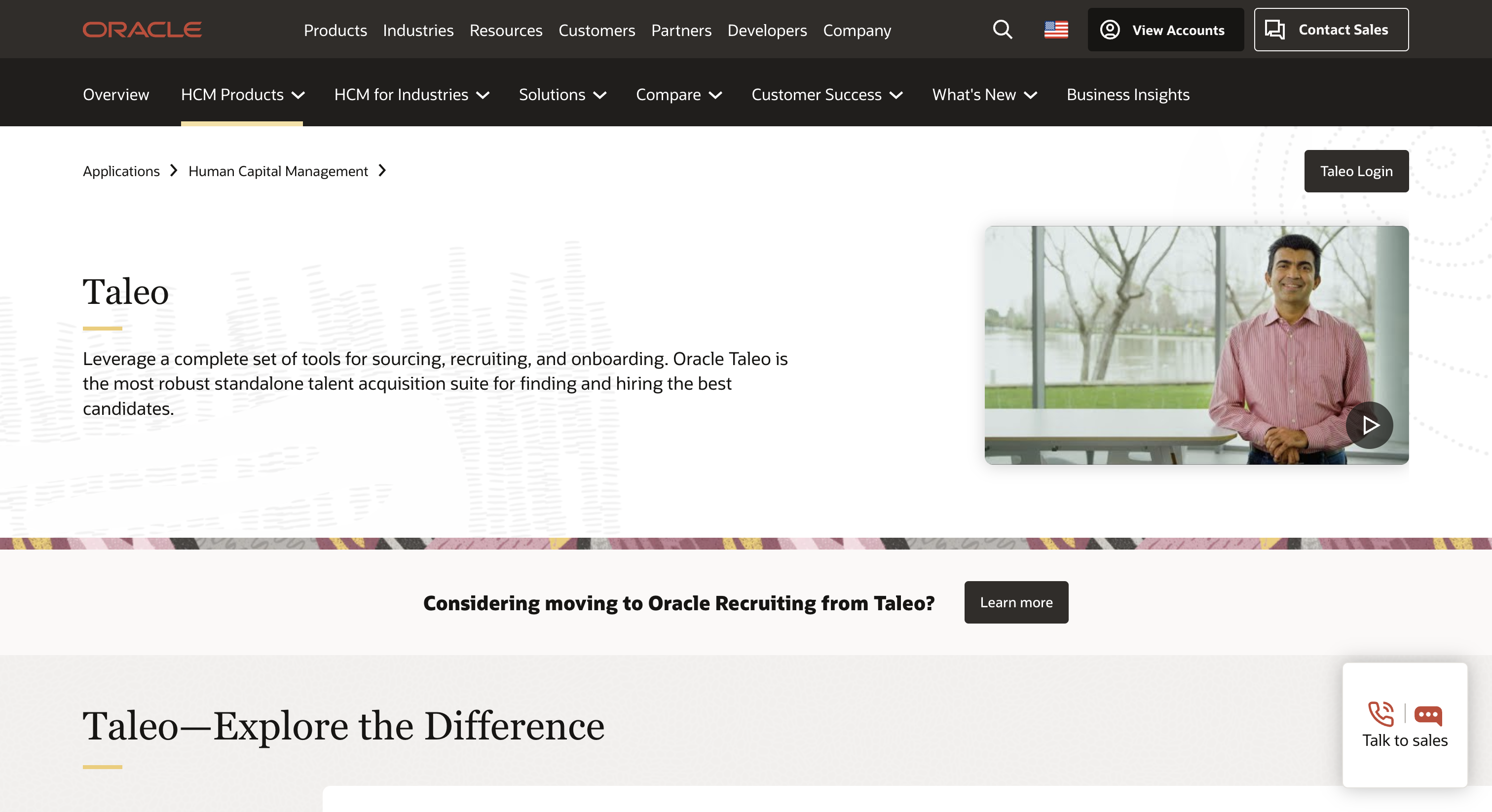 Taleo Website Homepage