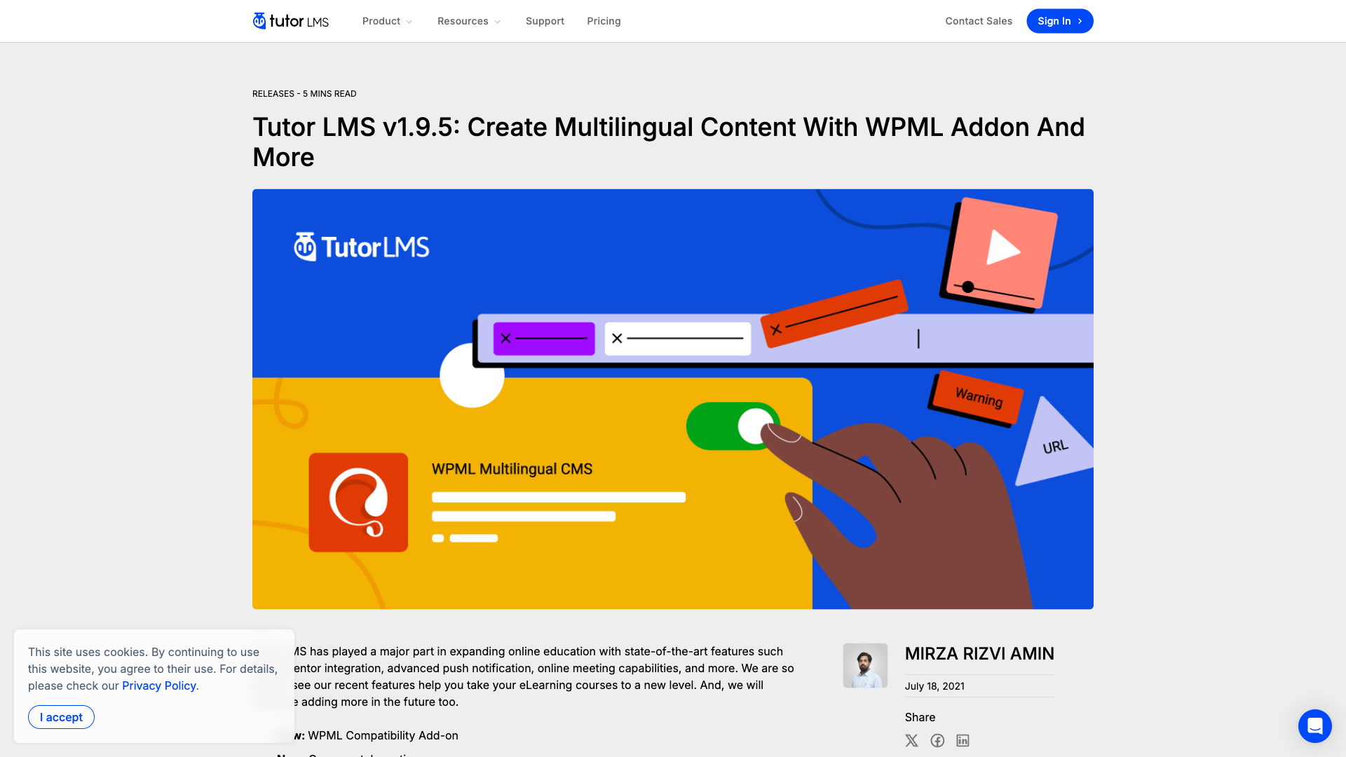 Tutor LMS Website Homepage