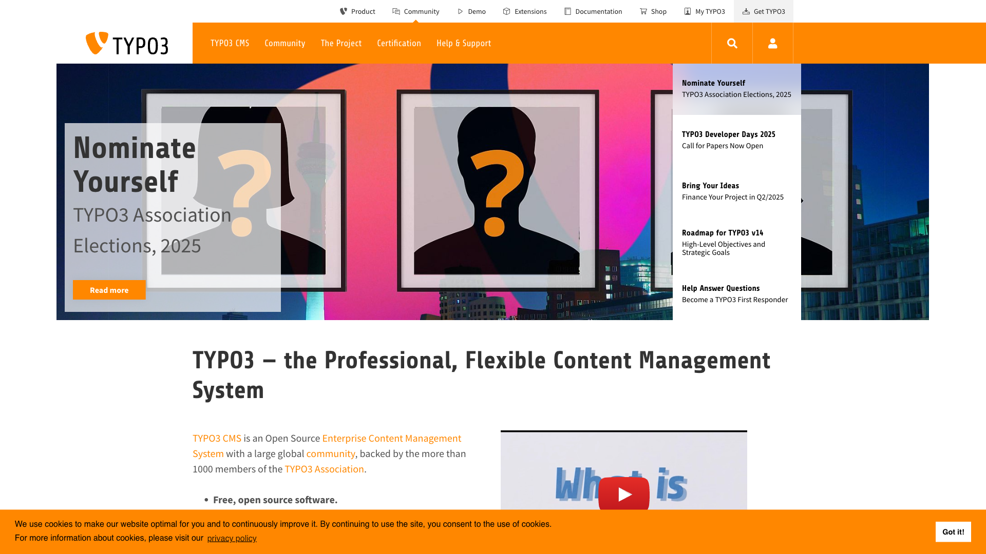 TYPO3 Website Homepage