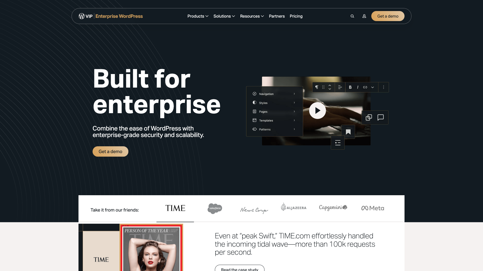 WordPress VIP Website Homepage