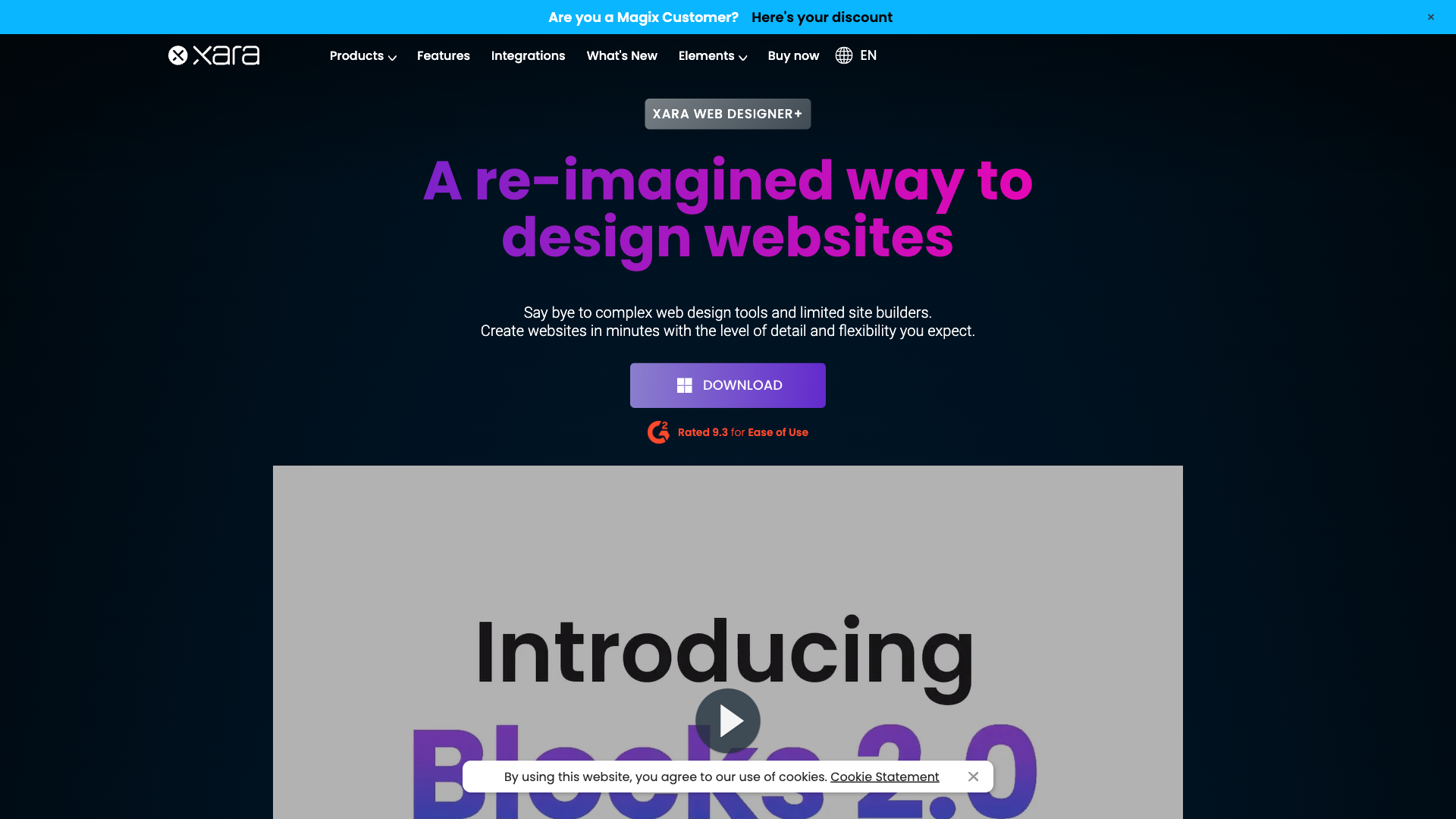 Xara Web Designer Website Homepage